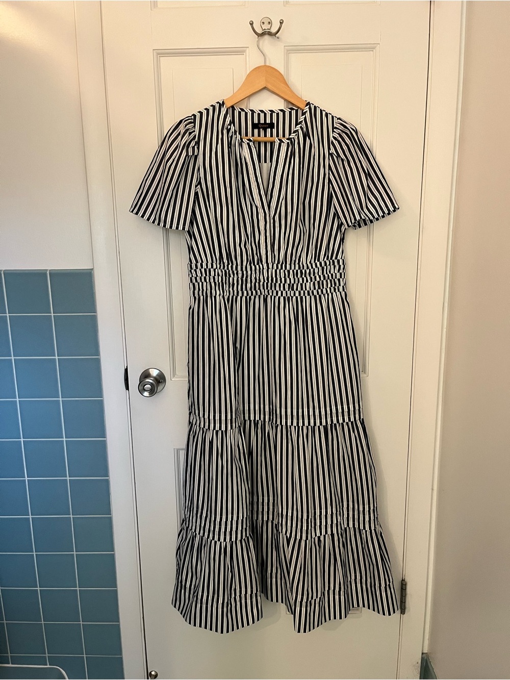 Quince 100% Organic Cotton Poplin Tiered Maxi Dress, Size Small